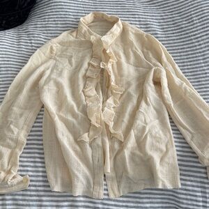 Cream Ruffled Blouse